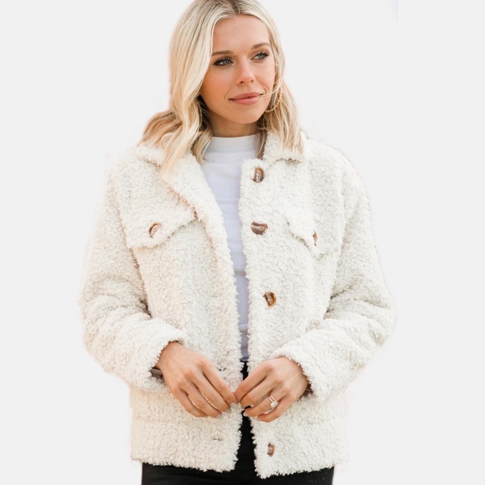 Cream Teddy Bear Shacket
